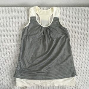 MSP DOUBLE LAYERED SPANDEX TANK BRA INSERTS SIZE WOMAN SMALL BLACK AND CREAM